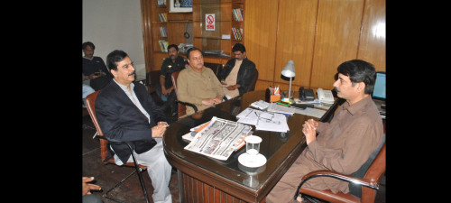 Dr. Amjad Bukhari meeting with Chairman Senate Pakistan Sayed Yousif Raza Gilani 